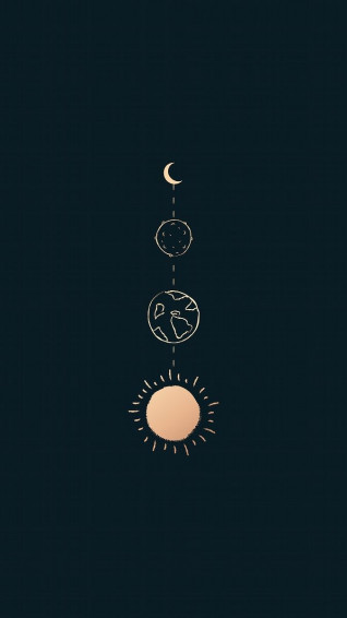 Minimal Line Art Galaxy Mobile Wallpaper Design Vector
