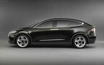 Wallpaper Tesla Model X Noir Fond D Cran