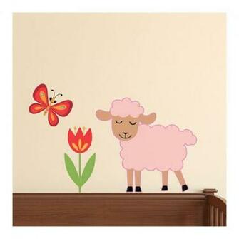 Wall Stickers For Baby Animals Decals Pink Sheep Sticker