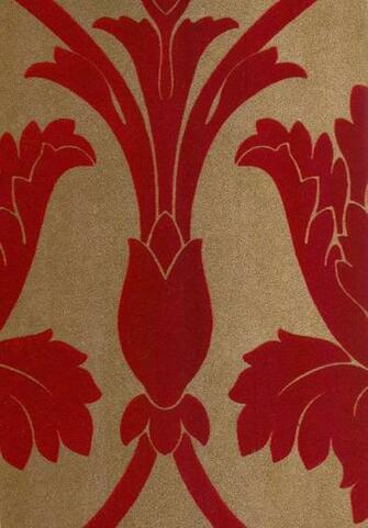 Navarre Flock Wallpaper Stunning In Rust Red On