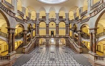 Wallpaper Interior Floor Stairs Statue Construction Pillars