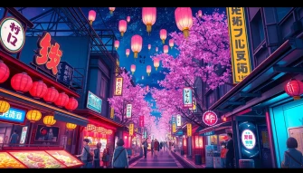 Japanese Anime Street 1080p Wallpaper