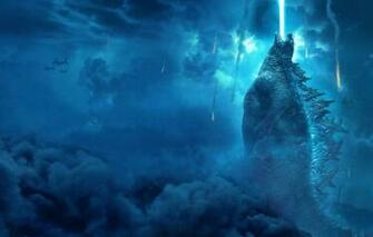 Wallpaper Action Fantasy Clouds Dragon Fire Monster Blue
