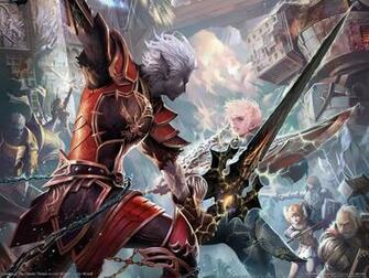 Elf Vs Kamael Lineage Ii The Chaotic Chronicle Wallpaper Dark