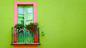 Green Wall Window Wallpaper HD