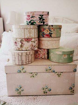 Adeline Country Cottage Vintage Wallpaper Storage Boxes