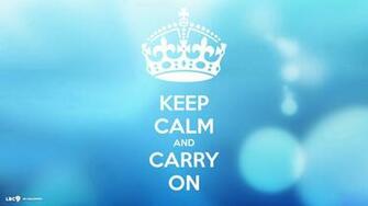 Keep Calm And Carry On Soft Blue Dots