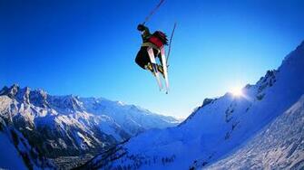 Skiing Winter Snow Ski Mountains Wallpaper