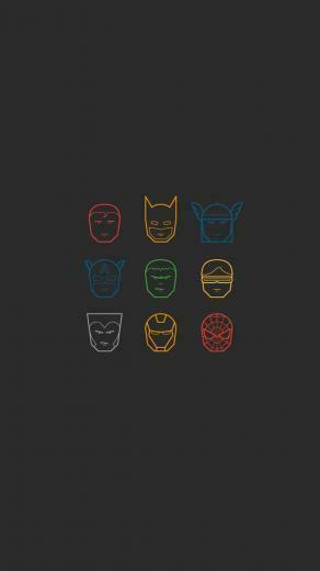 Simplistic Avengers iPhone Wallpaper Top