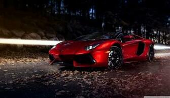 Wide Screen Lamborghini Aventador Lp700 Black Car Photo