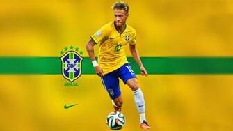 HD Background Neymar Jr Brazil Flag Football Yellow Jersey