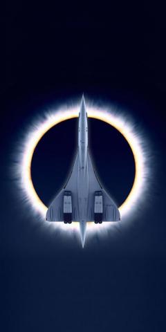Concorde Carre Eclipse Airplane Moon Aircraft