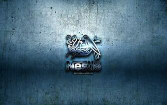Wallpaper Nestle Metal Logo Blue Background