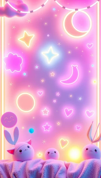 Aesthetic Cute Neon Wallpaper