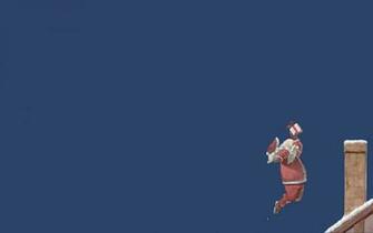Funny Christmas Santa Claus Basketball Wallpaper
