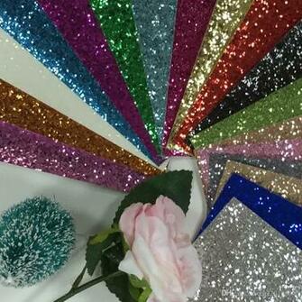 Pu Chunky Glitter Fabric Wallpaper Use Hair Bow Cushions