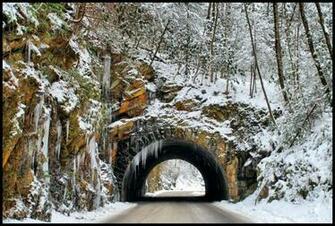 Smoky Mountain Tunnel Wallpaper
