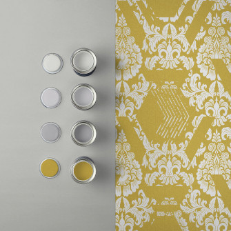Geo Damask Yellow Wallpaper Graham Brown