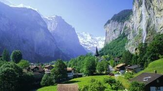 HD Flower Wallpaper Lauterbrunnen And Staubbach Falls Jungfrau