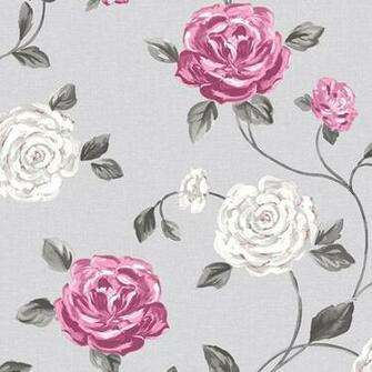 Fleur Wallapaper Pink Grey Wallpaper From I Love