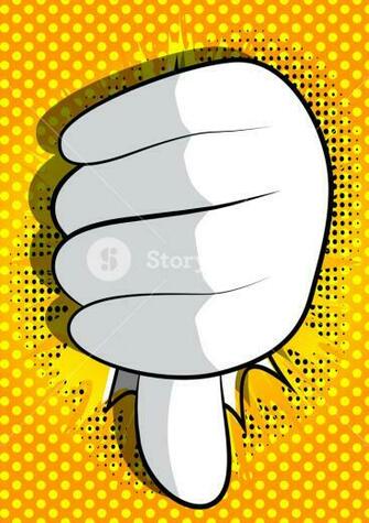 Vector Cartoon Hand Showing Dislike Illustrated Sign On