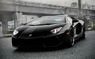 Lamborghini Aventador Schwarzes Auto Neben Der Autobahn Ausgesetzt