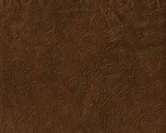 Brown Tooled Faux Leather Embossed Vinyl