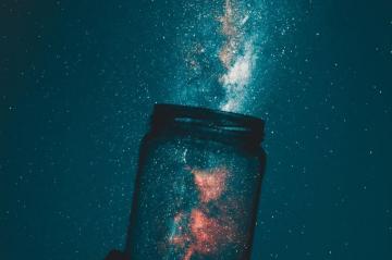 Holding Galaxy Royalty Photo