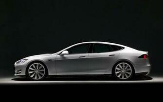 White Tesla Model S Sedan Desktop Wallpaper