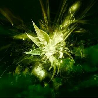 Green Abstract Flower Wallpaper
