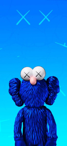 Kaws Blue Elmo iPhone Wallpaper