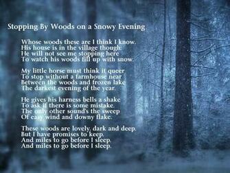 Poem Stopping By Woods On A Snowy Evening Robert Frost