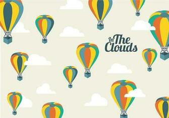 Hot Air Balloon Background In The Sky Vector