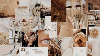 Beige Aesthetic Collage Wallpaper