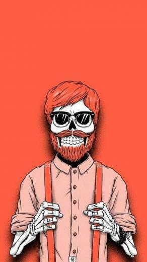 Hipster Skeleton Halloween iPhone Plus Wallpaper