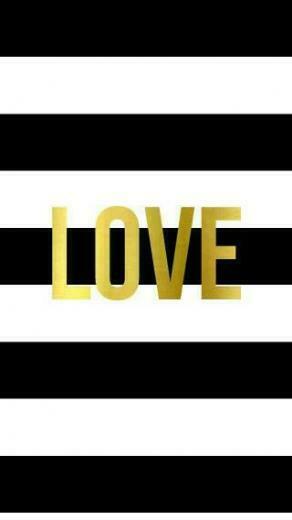 Black White Stripes Gold Love iPhone Wallpaper Phone Background Lock