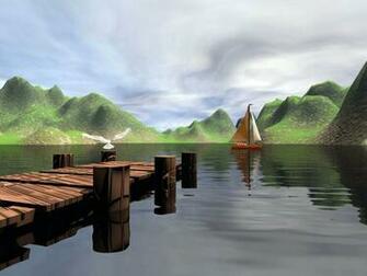 3d Lake Scene Wallpaper HD