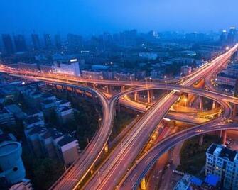 Crossroads Aerial Buildings Cityscapes Lights Desktop Bakcgrounds