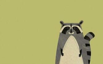 Animal Raccoon Minimalism Art Wallpaper