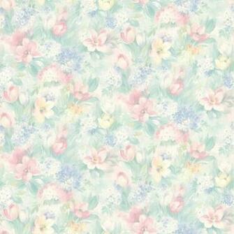 Pastel Floral Motif Georgia Brewster Wallpaper