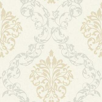 Blue Leafy Damask Ogee Wallpaper Wall Sticker Outlet