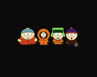 Zwarte Southpark Bureaublad Cartoon Achtergrond