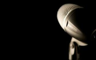 Black Shure Studio Microphone Wallpaper