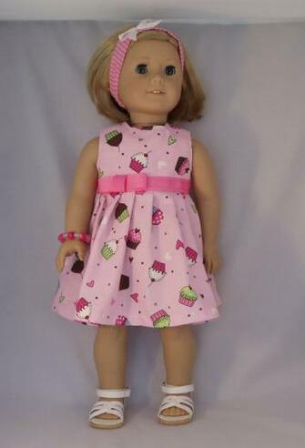 American Girl Doll Pink Cupcake Dress Fits Other Inch Dolls