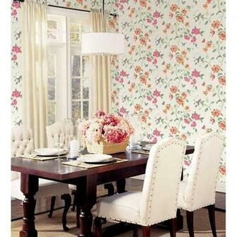 Wallpaper Botanical English Floral Trail