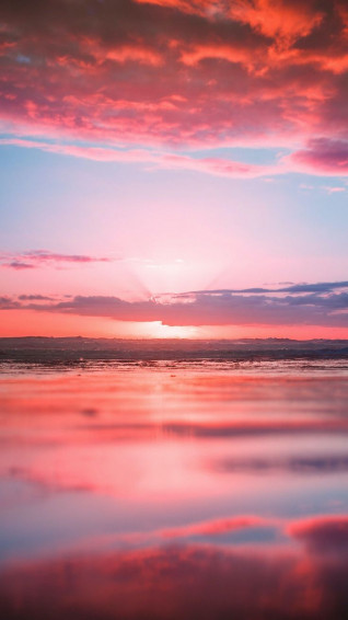 Pink Sunset iPhone Wallpaper Ocean