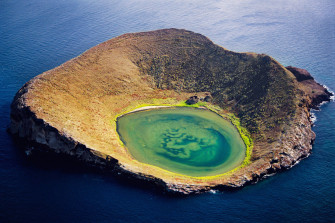 Majestic Galapagos Volcanic Crater Wallpaper