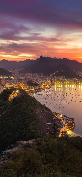Rio De Janeiro Cityscape Brazil Sunset iPhone Wallpaper