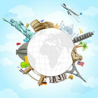 Around The World Creative Vector Material Background