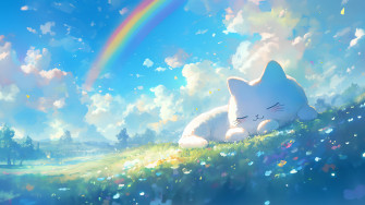 Cute Cat Sleeping On Grass Desktop Wallpaper Cats 4k